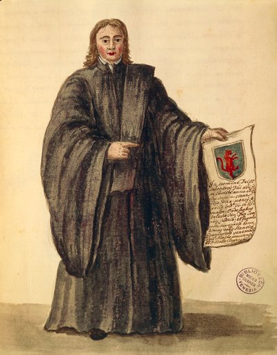 Grote Kanselier van de stad Chioggia, Gli Abiti de Veneziani, uit geïllustreerd kostuumboek door Jan van Grevenbroeck
