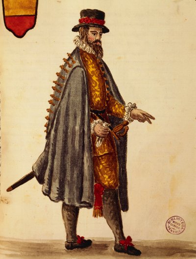 Napolitaanse ambassadeur, Gli Abiti de Veneziani, uit geïllustreerd kostuumboek door Jan van Grevenbroeck