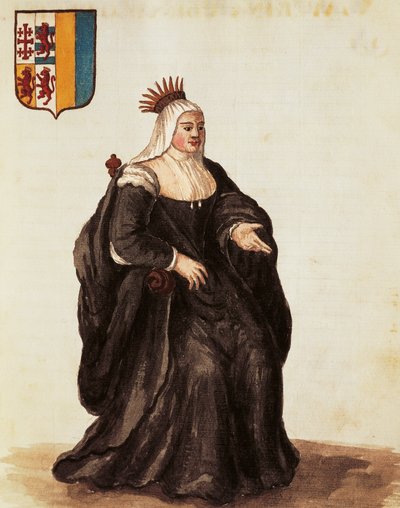 Portret van Caterina Cornaro, door Giovanni Grevembroch, gravure door Jan van Grevenbroeck