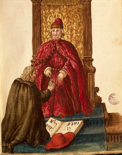 Republikeinse hoogwaardigheidsbekleder die trouw zweert aan de Venetiaanse Doge, Gli Abiti de Veneziani, uit geïllustreerd kostuumboek door Jan van Grevenbroeck