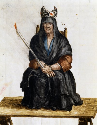 Heks, illustratie uit Kostuums van Venetianen van bijna elke leeftijd, zorgvuldig verzameld en geschilderd in de 18e eeuw, Giovanni di Grevembroch (1731-1807) door Jan van Grevenbroeck
