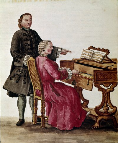 De zanger (De operazanger die piano speelt) door Jan van Grevenbroeck