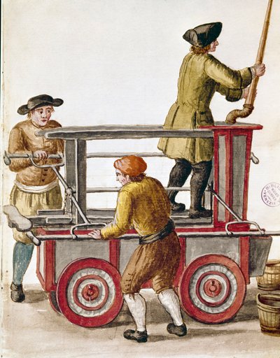 Gebruik van een waterpomp of hydraulische pomp door Jan van Grevenbroeck