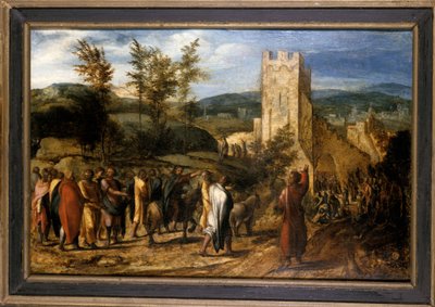 Christus betreedt Jeruzalem door Jan van Hemessen