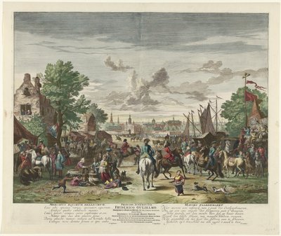 Paardenmarkt, ca. 1702 (title on object) door Jan van Huchtenburg