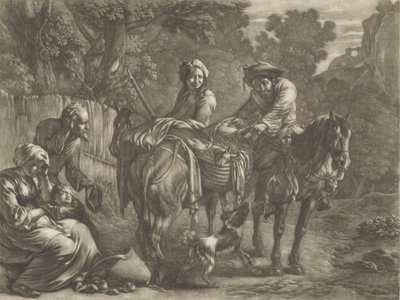 Plunderaars, een boer en zijn vrouw berovend door Jan van Huchtenburg