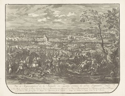 Slag bij Senta, 1697 Vuë et representation de la bataille de Zenta, donnée le 11 de Septembre 1697 door Jan van Huchtenburg
