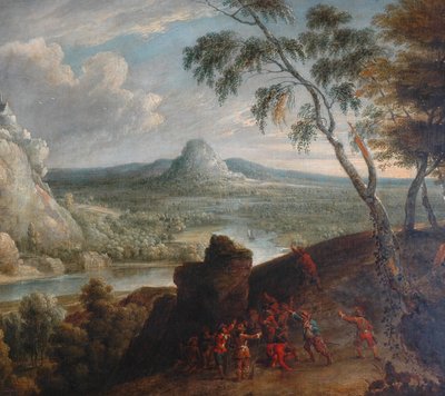 Landschap met Bandieten in Hinderlaag door Jan van Huchtenburgh