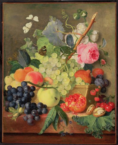 Een mand met fruit, 1744 door Jan van Huysum