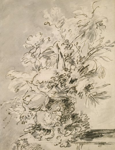 Bloemen in een urn door Jan van Huysum