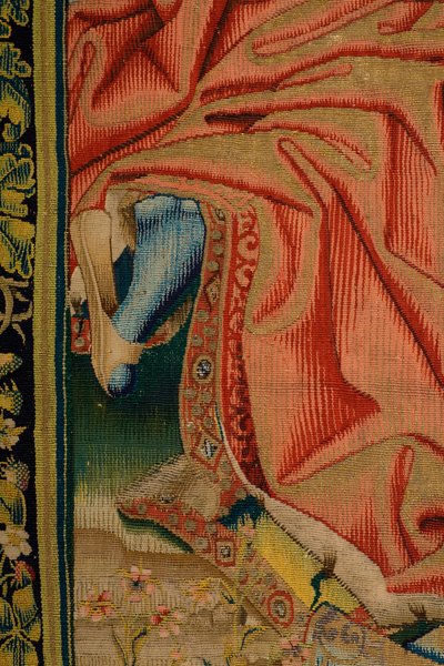 Vlaamse wandtapijt. Patrimonio Nacional. Christus neemt afscheid van zijn moeder. Serie: De hemel van Karel V. door Jan van II Coninxloo