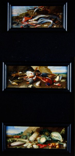 Stilleven tableaux - vis, wild, groenten door Jan van Kessel the Elder