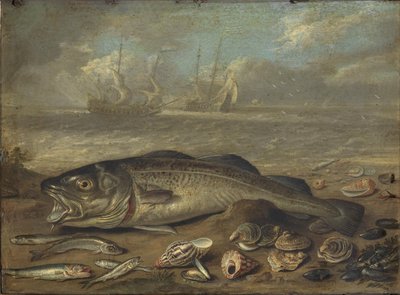 Vissen en het mariene landschap door Jan van Kessel the Elder