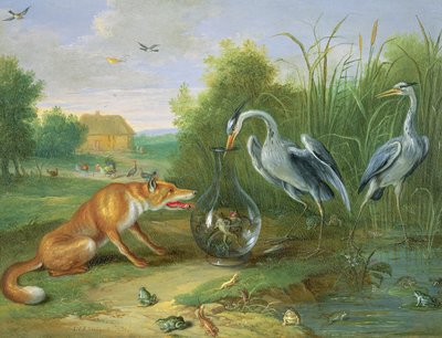 De reiger en de vos, 1661 door Jan van Kessel the Elder