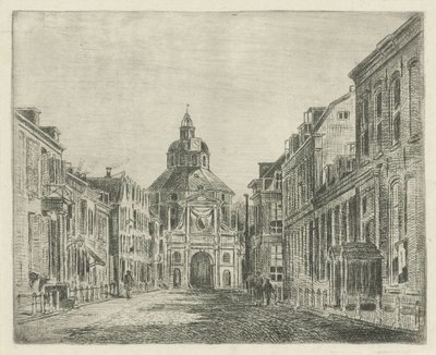 Gezicht op de Wittevrouwenpoort te Utrecht door Jan van Lokhorst