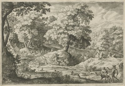 Hertenjacht in een moeras door Jan van Londerseel
