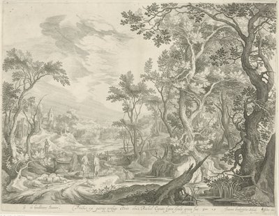 Jakob en de mannen van Haran bij de put door Jan van Londerseel