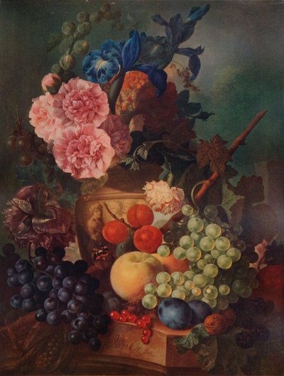 Ornamentale vaas met bloemen en fruit, ca. 1798, 1938 door Jan van Os