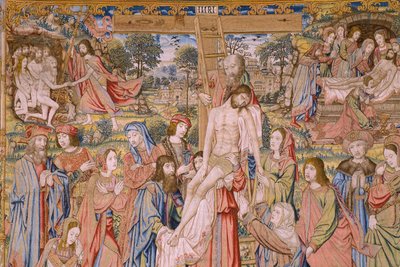 Vlaamse wandtapijt. Serie De passie van Christus: Kruisafneming. Fabrikant Pieter van Aelst. Cartonist Jan van Roome. Ca 1507-1520. (detail) door Jan van Roome