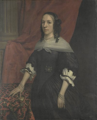 Portret van een vrouw, mogelijk Anna van Bourgondië, stichter van Slot Windenburg op Dryschor (Schouwen) en echtgenote van Adolf van Kleef door Jan van Rossum