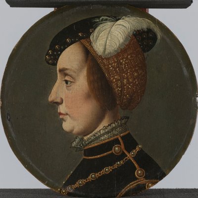 Portret van Anna van Lotharingen, gemalin van René de Chalon, Prins van Oranje door Jan van Scorel (possibly copy after)