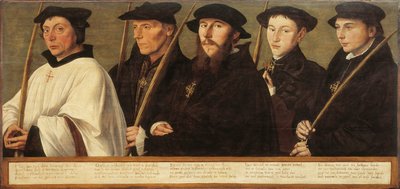 Vijf Leden van de Utrechtse Broederschap van Jeruzalem Pelgrims, ca. 1541 door Jan van Scorel