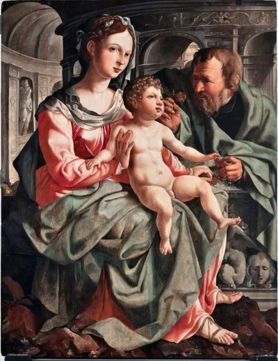 Heilige familie Schilderij door Jan Van Scorel (1495-1562) 1522 Dim 130x100 cm Genua, Musei di Strada Nuova (ex Palazzo Bianco) Italië door Jan van Scorel