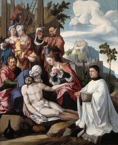 Bewening van Christus met een schenker door Jan van Scorel