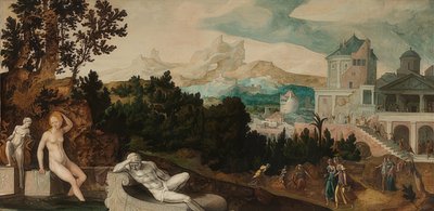 Landschap met Bathseba. Om 1540-45 door Jan van Scorel