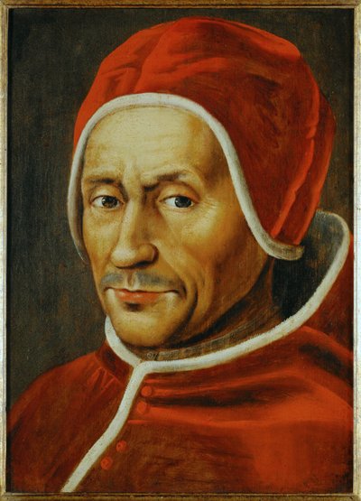 Paus Hadrianus VI ... (schilderij op hout) door Jan van Scorel