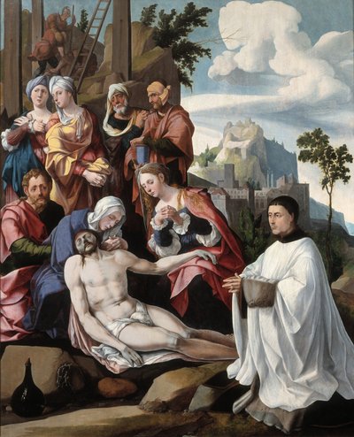 De Bewening van Christus met een Donor, ca. 1535 door Jan van Scorel