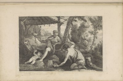 Adam en Eva na de verdrijving uit het paradijs door Jan van Troyen