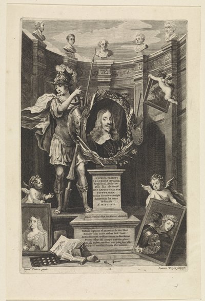 Portret van aartshertog Leopold Willem van Oostenrijk als kunstverzamelaar door Jan van Troyen
