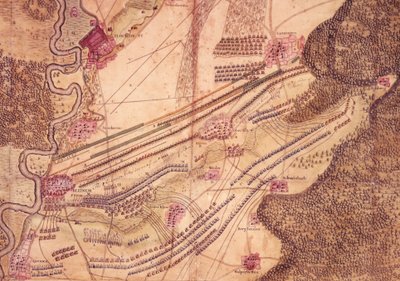 Plan van de Slag bij Blenheim, ca. 1705 door Jan van Vianen