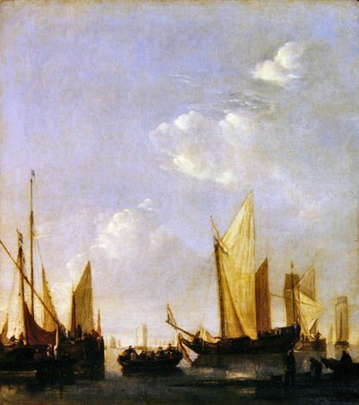 Schepen voor anker in een kalme zee, c.1650 door Jan van de Capelle or Cappelle
