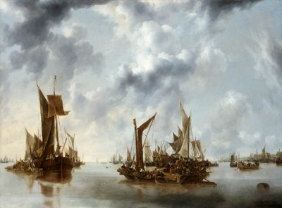 Een kalmte, 1654 door Jan van de Cappelle