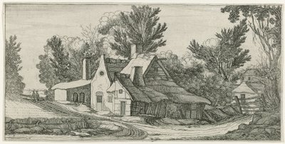 Landschap met boerderijen door Jan van de Velde (II) (manner of)