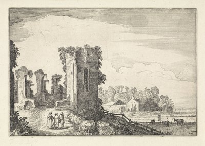 Figuren bij het Huis ter Kleef bij Haarlem door Jan van de Velde (II)