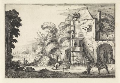 Herberg in een landschap door Jan van de Velde (II)