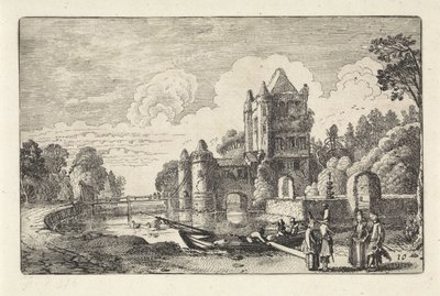 Landschap met de Amsterdamse Poort te Haarlem door Jan van de Velde (II)