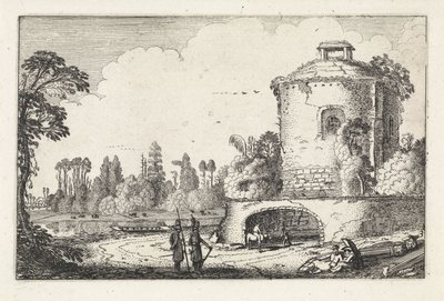 Landschap met een ronde toren (Landschappen / Amenissimae aliquot requculae) door Jan van de Velde (II)