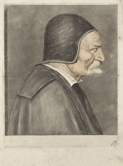 Buste van een oude man, naar rechts door Jan van de Velde (IV)
