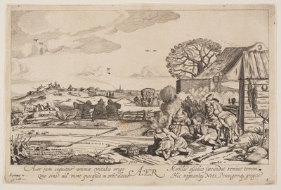 Lucht (met uitzicht op Haarlem), uit De vier elementen door Jan van de Velde II
