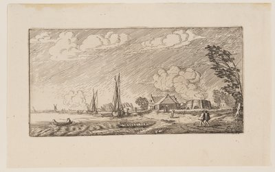 Kalk-Kiln in stormachtig weer, uit Zes landschappen door Jan van de Velde II