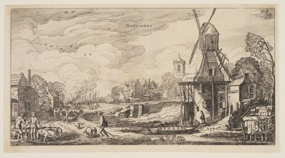 November, uit De twaalf maanden van het jaar door Jan van de Velde II