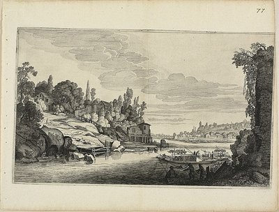 Rivierlandschap door Jan van de Velde II