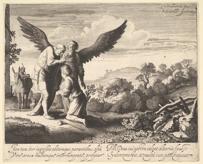 Tobias Gezegend door Blinde Tobit door Jan van de Velde II