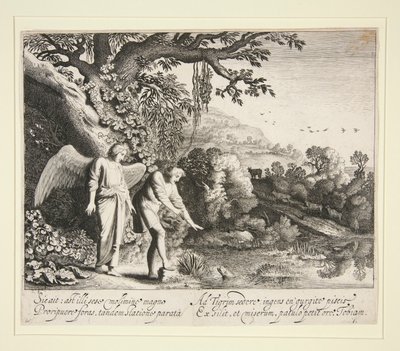 Tobias ziet de vis, uit het verhaal van Tobias door Jan van de Velde II