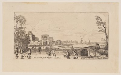 Winterlandschap, van Zes landschappen door Jan van de Velde II