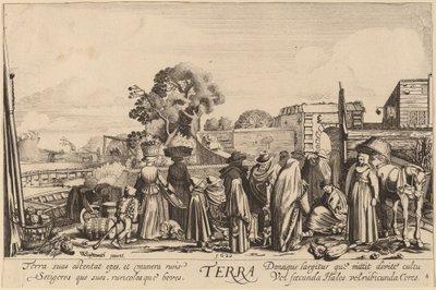 Aarde door Jan van de Velde II after Willem Buytewech